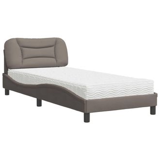 vidaXL Letto Con Materasso Tortora 90x200 Cm In Tessuto - Vidaxl