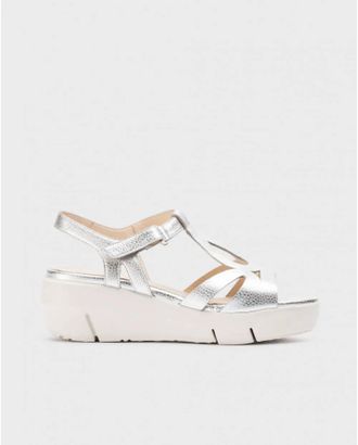 Wonders Womens Blanca Sandal In Plata Silver