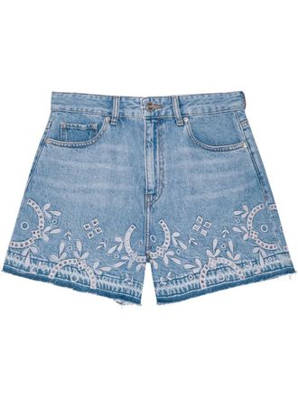 Ganni Broderie shorts - Blauw
