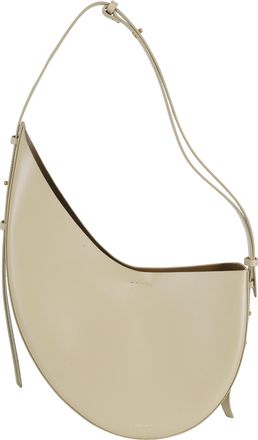 SOEUR Beige Winona Front-Logo Zip-Pouch Leather Shoulderbag