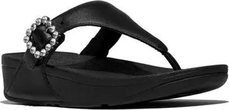 FitFlop Lulu Crystal-Buck le Toe-Post in All Black at Nordstrom, Size 8.5