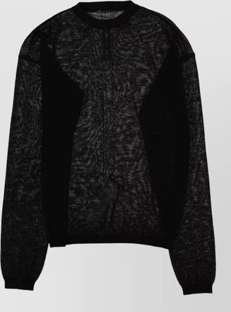 Rick Owens sheer knit crew neck long sleeve sweater