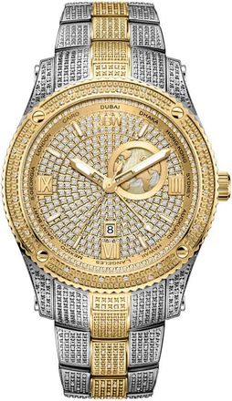 JBW Jet Setter GMT Quartz Mens Diamond Watch J6370D