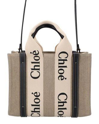Chlo&eacute; Linen Small Woody Tote, Never Carried (Authentic Pre-Loved)
