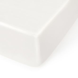 Textura S&aacute;bana bajera de algod&oacute;n sat&eacute;n ajustable color blanco. Cama 200cm