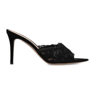 Gianvito Rossi Heeled Mules, female, Black, Size: 8 US Claudia Heeled Mules