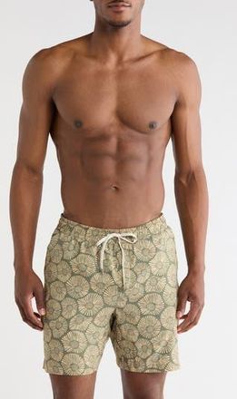 Faherty Shorelite Swim Trunks in Pine Peach Dandelion at Nordstrom Rack, Size Xx-Large