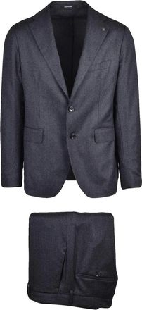 Tagliatore Grey Virgin Wool Formal Suit