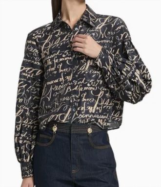 Cinq &agrave; Sept Love Journal Marceline Top In Black/gold