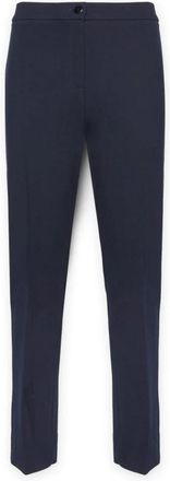 Elena Miro Slim-fit Broek in Milanese Steek - Dames - Slim Fit Broeken - Blauw - 4XL - Leer - Broeken