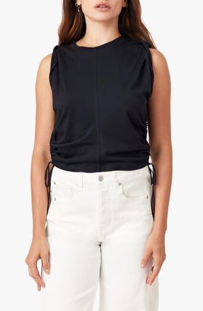 Habitual The Luna Cinched Cotton Top in Jet Black at Nordstrom, Size X-Small
