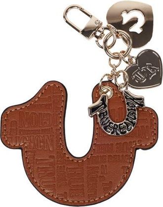 True Religion Embossed Horseshoe Bag Charm in Cognac at Nordstrom