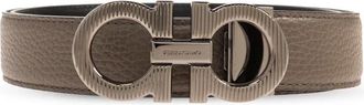 Ferragamo Dubbelzijdige riem - Heren - Riemen - Grijs - 105 CM - Leer - Accessoires