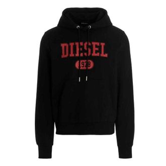 Diesel Heren Varsity Logo Hoodie (Zwart)