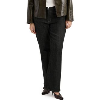 Mango Mid Rise Flare Jeans in Black at Nordstrom, Size 10