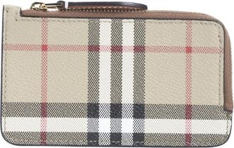 Burberry Check Kleine Portemonnee met Rits - Dames - Portefeuilles - Veelkleurig - ONE Size - Katoen - Accessoires