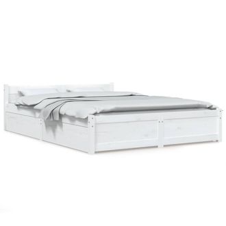 Berkfield Home Bed Frame with Drawers White 120x200 cm | Size: Small Double