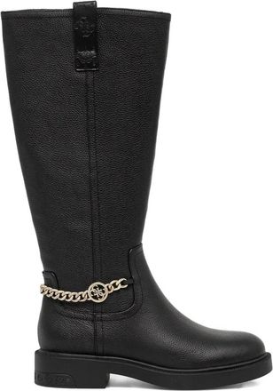 Guess Co 35mm Fyonal chain-detail boots - women - Calf Leather/Polyurethane/Rubber - 40 - Black