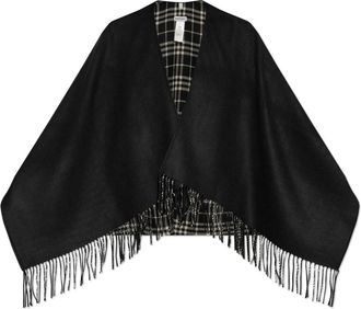 Burberry Wollen Poncho - Dames - Ponchos - Zwart - ONE Size - Wol - Jassen