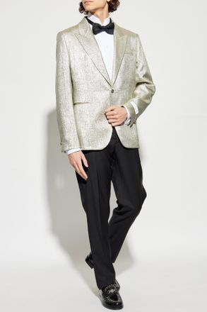 Versace Blazer With Lurex Thread, Mens, Silver
