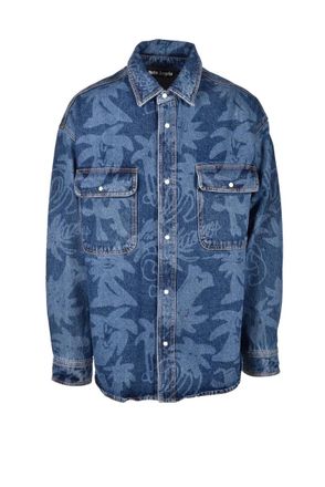 Palm Angels Cotton Shirt - Blue