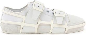 Burberry Mens Arthur Bucklestrap Sneaker - Light Grey Cotton - Size EU 43
