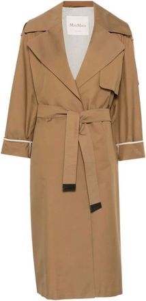 Max Mara Jassen, Dames, Bruin, S, Trench Lungo Utrench