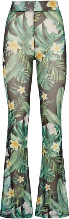 Philipp Plein Flare Broeken Hawaii - Dames - Wijde Broeken - Veelkleurig - L - Polyester - Broeken