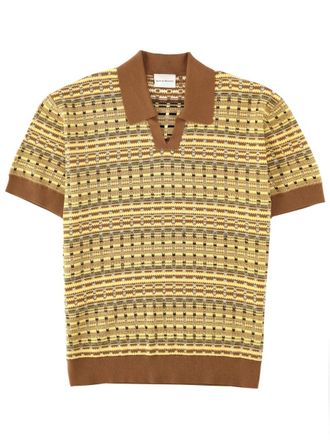 Dr&ocirc;le de Monsieur Brown Maille Coogie Geometric Polo Shirt