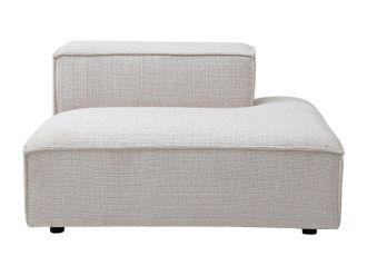 Vente-Unique Chaise longue destra in tessuto ciniglia beige - RUZOLO