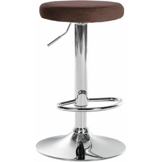Clp Taburete De Bar Ponte Tapizado En Terciopelo Marr&oacute;n Cromado
