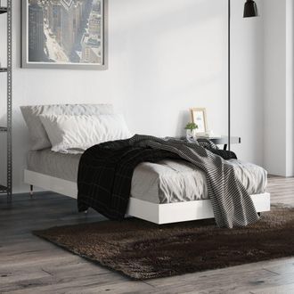 vidaXL Vidaxl - Estructura De Cama Madera De Ingenier&iacute;a Blanco Brillo 75x190 Cm
