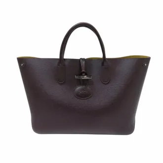 Longchamp Brown Pvc Leather Tote Bag (Pre-Owned)