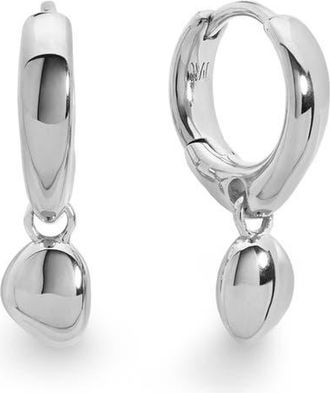 Monica Vinader Nura Drop Huggie Hoop Earrings in Sterling Silver at Nordstrom
