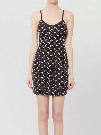 Marine Serre moon pattern stretch nylon mini dress