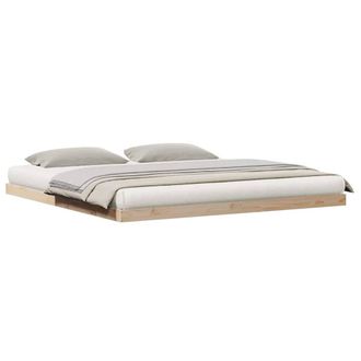 Berkfield Home Durable Bed Frame 160x210 cm Solid Wood Pine in Beige