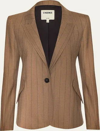 L'agence Chamberlain Pinstriped Single-Breasted Blazer