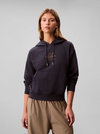 Calvin Klein Jeans Sweatshirt CALVIN KLEIN JEANS, Damen, Gr. XXL (46), inkwell, Sweatware, Obermaterial: 86% Baumwolle, 14% Polyester, unifarben, regular fit h&uuml;ftlang, R