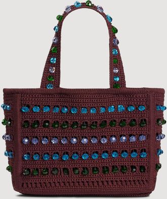 Sandro Beaded crochet bag