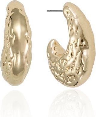 Ettika Textured Small Hoop Earrings in Gold at Nordstrom Rack