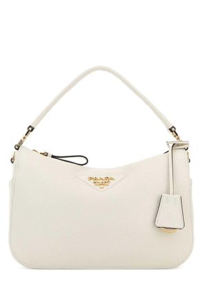Prada White Logo Small Shoulder Bag