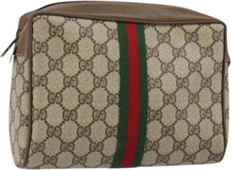 Gucci Pre-owned Clutches, female, Beige, Size: ONE SIZE Pre-owned Leather Clutch