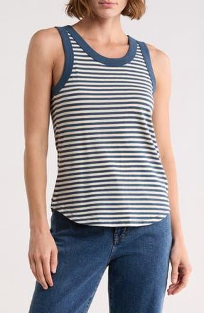 Madewell Softfade Scoop Tank in Warhol Stripe Deep Shadow at Nordstrom Rack, Size X-Small