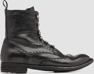 Officine Creative Lexikon 131 Leather Brogue Ankle Boots in Black at Nordstrom, Size 38