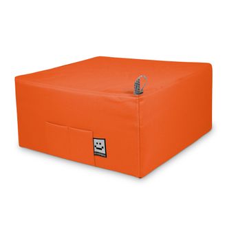 Happers Happers - Puff Cama Individual Para Una Persona Polipiel Naranja &Uacute;nico Naranja