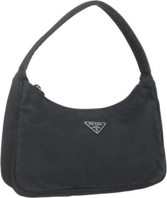 Prada Pre-owned Shoulder Bags, female, Black, Size: ONE SIZE Pre-owned Vintage Nylon Shoulder Bag