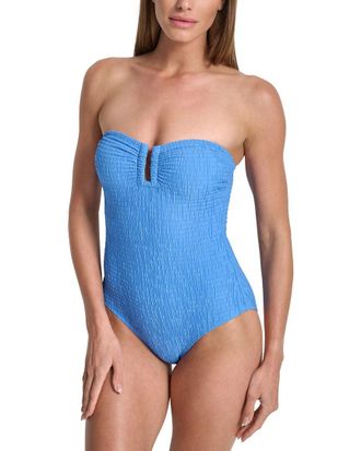 DKNY Shirred Bandeau Swimsuit