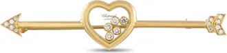 Chopard 18K Yellow Gold Diamond Heart Arrow Brooch CH21-100726