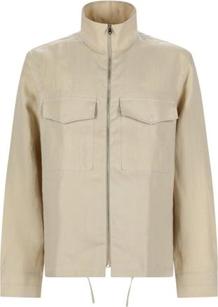 Paul Smith Beige Solid Mock Collar Jacket