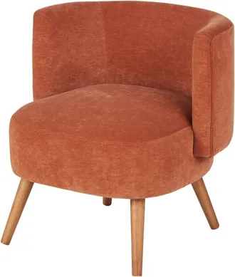 Maisons du monde Sillón de terciopelo marrón anaranjado